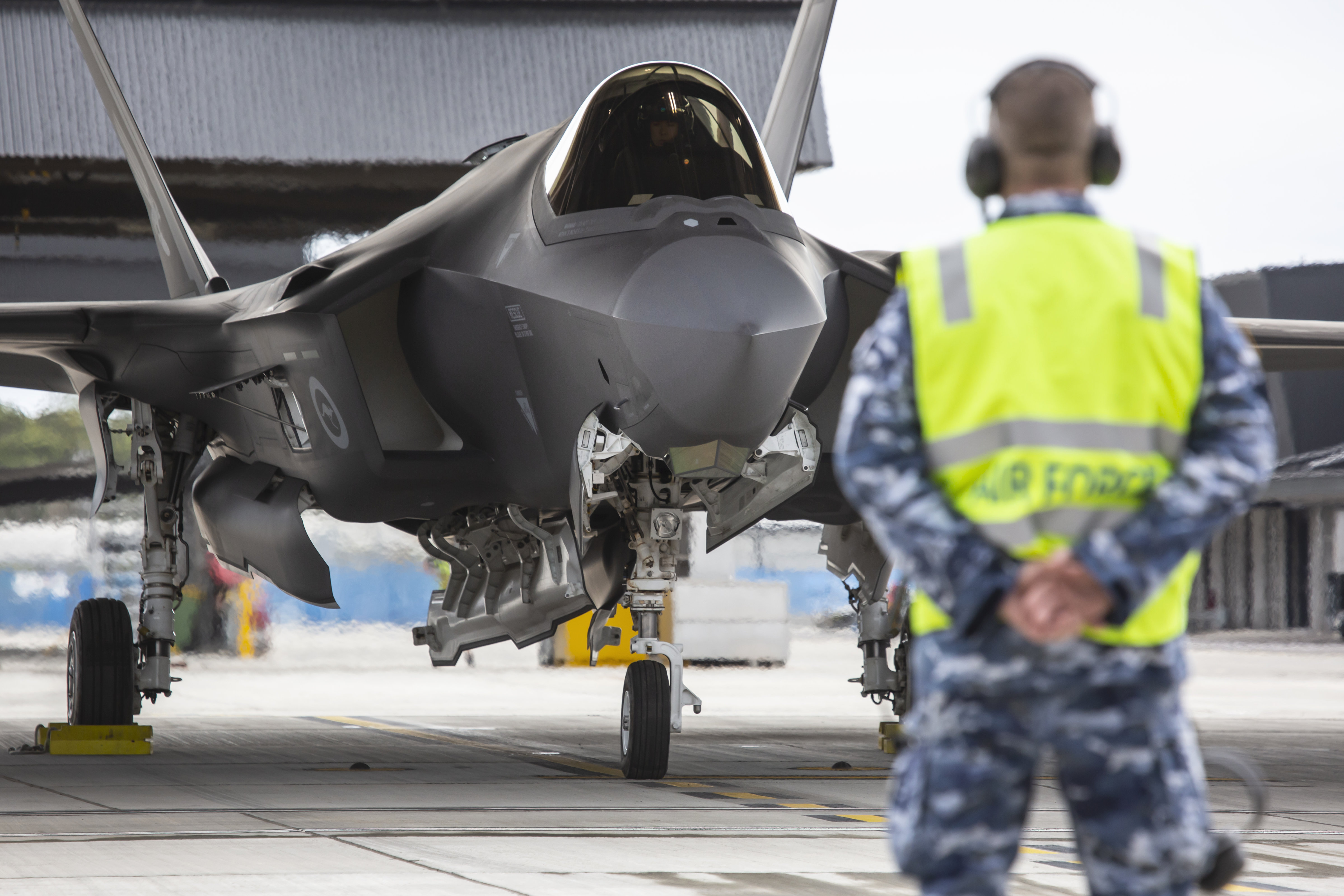 ADF plane and controller at work